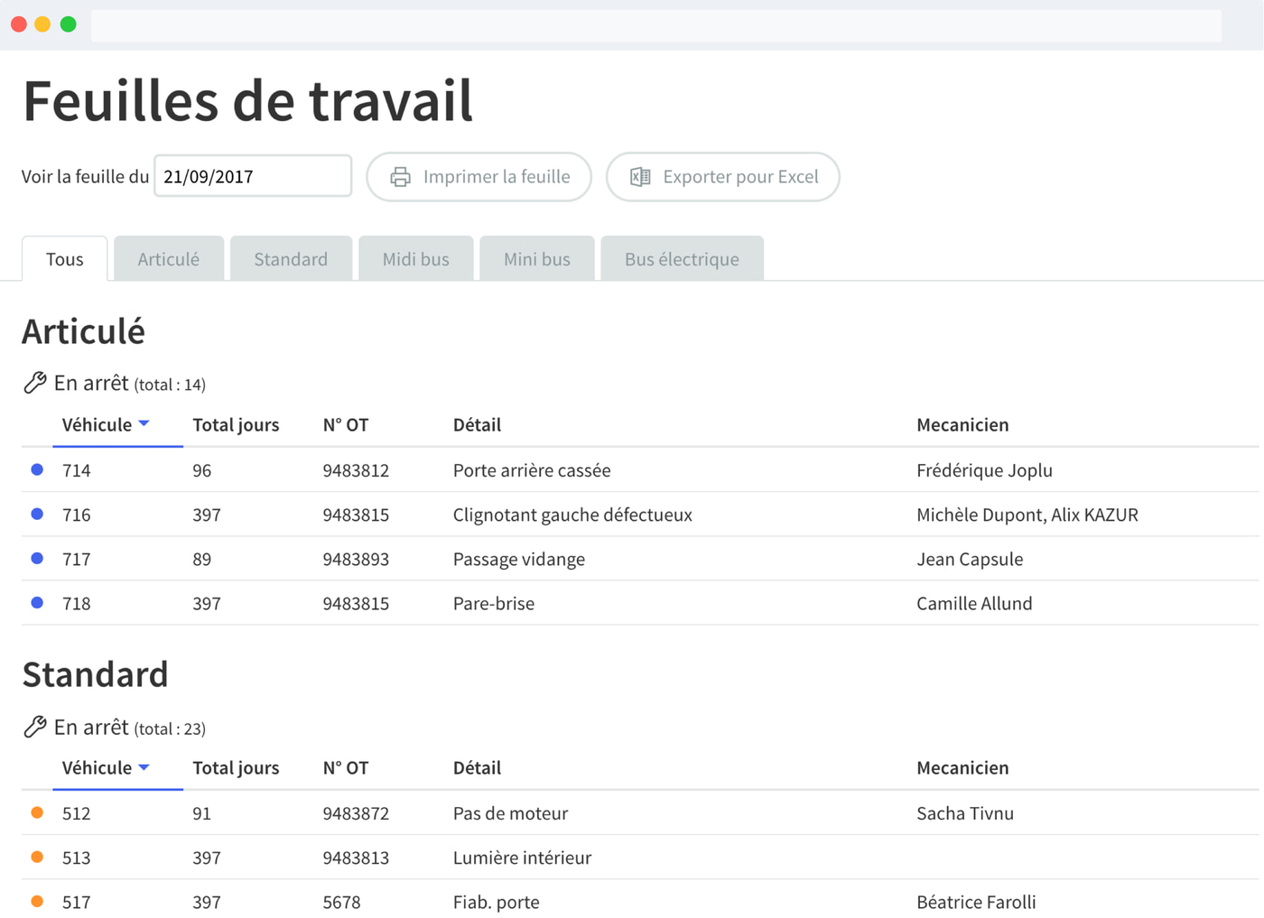 Exemple de feuille de travail